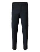 Slhslim-Neil Chk Trs B Bottoms Trousers Formal Navy Selected