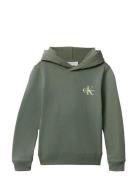 Small Monogram Hoodie Tops Sweatshirts & Hoodies Hoodies Green Calvin ...