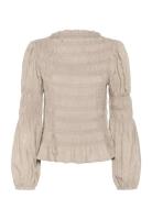 Crhenva Blouse Tops Blouses Long-sleeved Cream Cream