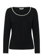 Crribba Embroidery Ls T-Shirt Tops T-shirts & Tops Long-sleeved Black ...