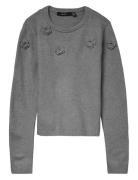 Vmrose Ls O-Neck Pullover Boo Tops Knitwear Jumpers Grey Vero Moda