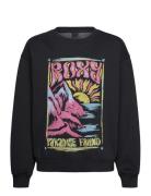 Lineup Crew Brushed Rg Tops Sweatshirts & Hoodies Sweatshirts Black Ro...