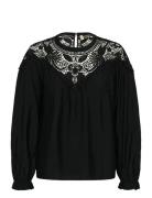 Cuallegra Blouse Tops Blouses Long-sleeved Black Culture