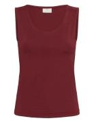 Kaarina Jersey Top Tops T-shirts & Tops Sleeveless Burgundy Kaffe