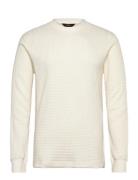 Ls Waffle Tee Tops T-Langærmet Skjorte Cream Lee Jeans