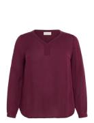 Kcami Ls Blouse Tops Blouses Long-sleeved Red Kaffe Curve