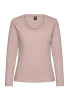 Waffle_Ls-Shirt Cn Tops T-shirts & Tops Long-sleeved Pink BOSS