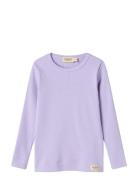 Plain Tee Ls Tops T-shirts Long-sleeved T-Skjorte Purple MarMar Copenh...
