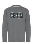 Tee Longsleeve Tops T-Langærmet Skjorte Grey Blend