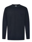 Over D Pocket Tee L/S Tops T-Langærmet Skjorte Navy Lindbergh