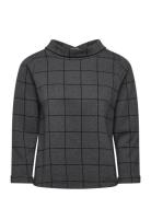 Tara Houndstooth Jumper Tops Sweatshirts & Hoodies Sweatshirts Grey Ju...