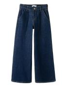 Nkfbella Hw W Pleat Jeans 3020-Az L Noos Bottoms Jeans Wide Jeans Navy...