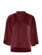 Beckiabbwinny Blouse Tops Blouses Long-sleeved Burgundy Bruuns Bazaar
