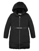 Classic Belted Coat Foret Jakke Black Calvin Klein