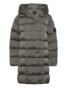 Shine Wrap Mid Puffer Foret Jakke Grey Calvin Klein