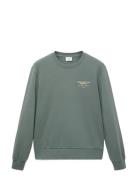 Printed Cotton Sweatshirt Tops Sweatshirts & Hoodies Sweatshirts Green...