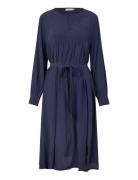 Manormata Knælang Kjole Navy Masai