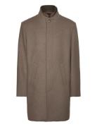 Detachable Collar Wool Coat Uldfrakke Frakke Brown Lindbergh Black