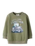 Nmmnash Ls Nreg Swe Bru Tops Sweatshirts & Hoodies Sweatshirts Khaki G...