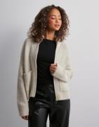 Selected Femme - Beige - Slfsia Ras Ls Knit Zipper Cardigan