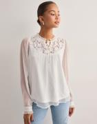 Vero Moda - Hvid - Vmgaby Ls Top Wvn Ga