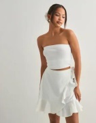 Pieces - Hvid - Pcsastina Hw Skirt Wvn Bc