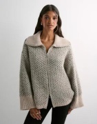 Pieces - Beige - Pcmordic Ls Looose Knit Cardigan Bc