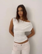 Nelly - Hvid - Ultra Soft Shoulder Top