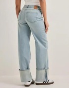 Pieces - Blå - Pcsilke Mw Fold Up Denim Jeans