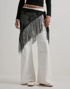 Nelly - Sort - Overlayer Fringe Skirt