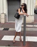 Nelly - Hvid - Buckle Long Jeans Shorts