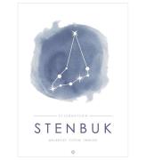 Citatplakat Plakat - A3 - Stjernebillede - Stenbuk - BlÃ¥