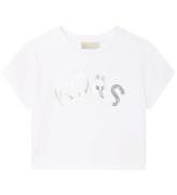 Michael Kors T-shirt - Cropped - Hvid m. SÃ¸lv