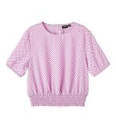 LMTD T-shirt - Cropped - NlfEckali - Lilac Chiffon/Checks