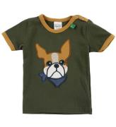 Freds World T-shirt - ArmygrÃ¸n m. Bulldog