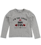 Dolce & Gabbana Bluse - Millennials - GrÃ¥meleret m. Fan Print