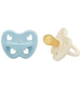 Hevea Sutter - 0-3 mdr - 2-pak - Naturgummi - Baby Blue/Milky Wh