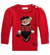 Polo Ralph Lauren Bluse - Strik - Holiday - RÃ¸d m. Bamse