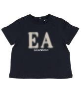 Emporio Armani T-shirt - Navy/Beige m. Print