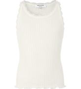 Rosemunde Top - Silke/Bomuld - New White m. Blonder