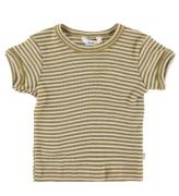 Joha T-shirt - Uld/Silke - Rib - Gul/Hvid