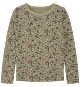 Hust and Claire Bluse - Uld/Bambus - Abbelin-HC - Seagrass m. Bl