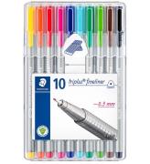 Staedtler Tuscher - 10 stk - Triplus Fineliner - 0,3 mm