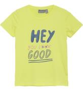 Color Kids T-shirt - Polyester - Limelight m. Tekst