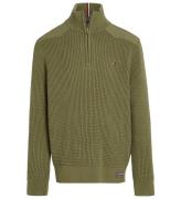 Tommy Hilfiger Bluse - Strik - Utility Half Zip - Utility Olive