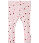 Name It Leggings - Rib - NbfDabua - Parfait Pink m. Jordbær