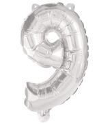 Decorata Party Foileballon - 85 cm - No 9 - SÃ¸lv