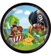 Decorata Party Tallerken - 8-pak - 23cm - Island Pirates