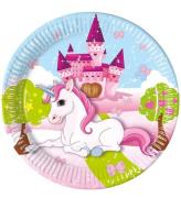 Decorata Party Paptallerkner - 8-pak - 19,5 cm - Unicorn