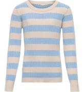 Kids Only Bluse - Strik - KogKarol - Birch/Cashmere Blue